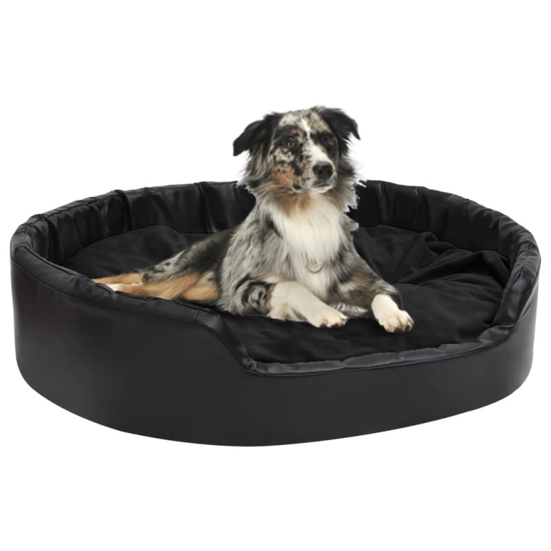 Ninho para cães 99x89x21 cm pelúcia e couro artificial preto-Ninhos para cães-Home Retail