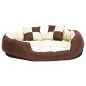 Almofadão p/ cães reversível lavável 110x80x23cm castanho/creme