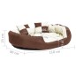 Almofadão p/ cães reversível lavável 110x80x23cm castanho/creme