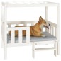 Cama para cães 95,5x73,5x90 cm madeira de pinho maciça branco