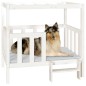 Cama para cães 105,5x83,5x100 cm madeira de pinho maciça branco