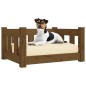 Cama para cães 55,5x45,5x28 cm madeira de pinho castanho mel