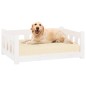 Cama para cães 75,5x55,5x28 cm madeira de pinho maciça branco