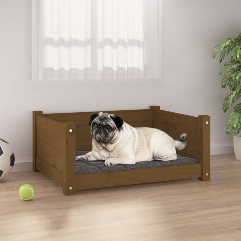 Cama p/ cães 65,5x50,5x28 cm madeira pinho maciça castanho mel-Ninhos para cães-Home Retail