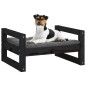 Cama para cães 55,5x45,5x28 cm madeira de pinho maciça preto