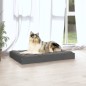 Cama para cães 91,5x64x9 cm madeira de pinho maciça cinza