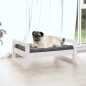 Cama para cães 65,5x50,5x28 cm madeira de pinho maciça branco