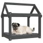 Cama para cães 71x55x70 cm madeira de pinho maciça cinza