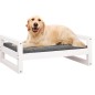 Cama para cães 75,5x55,5x28 cm madeira de pinho maciça branco