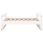 Cama para cães 75,5x55,5x28 cm madeira de pinho maciça branco