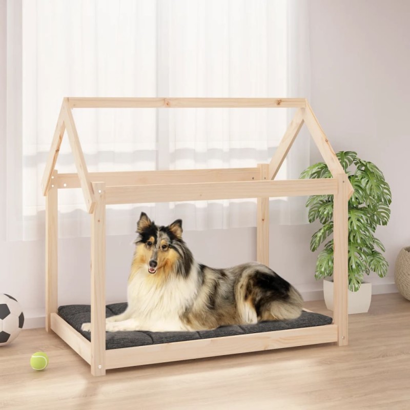 Cama para cães 101x70x90 cm madeira de pinho maciça-Ninhos para cães-Home Retail