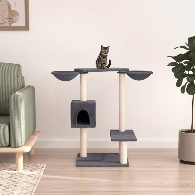 Árvore p/ gatos c/ postes arranhadores 82 cm cinzento-escuro-Móveis para gatos-Home Retail