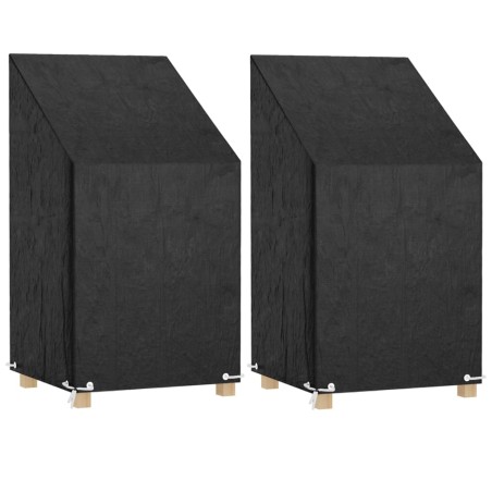 Capas cadeiras jardim 2 pcs 8 ilhós 65x65x80/120 cm polietileno