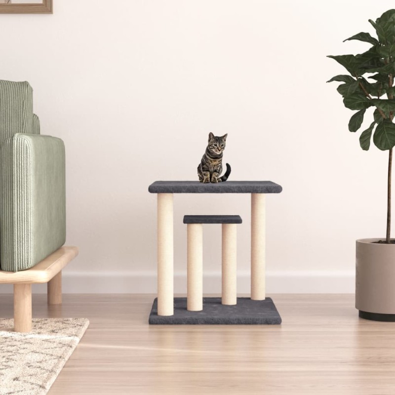 Postes arranhadores p/ gatos com plataformas 50 cm cinza-escuro-Móveis para gatos-Home Retail