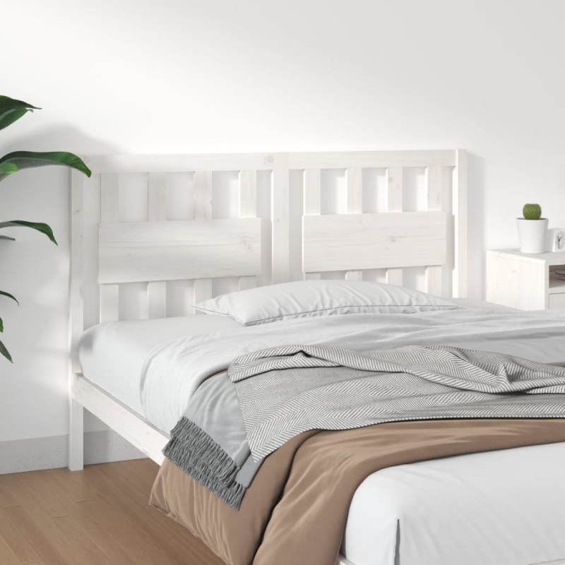 Cabeceira de cama 140,5x4x100 cm madeira de pinho maciça branco-Cabeceiras e estribos de camas-Home Retail