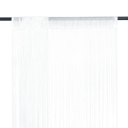 Cortinas de fios 2 pcs 140x250 cm branco