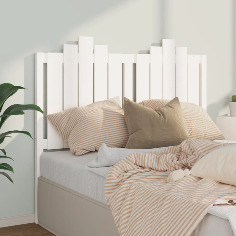 Cabeceira de cama 126x4x110 cm pinho maciço branco-Cabeceiras e estribos de camas-Home Retail