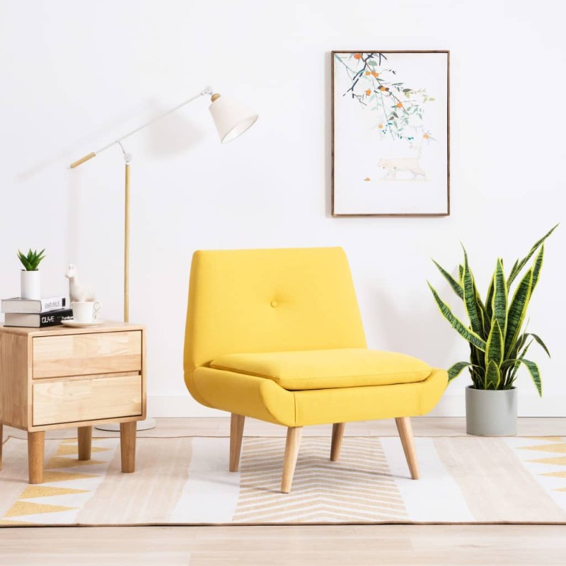 Poltrona em tecido amarelo-Poltronas-Home Retail