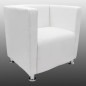 Poltrona em forma de cubo couro artificial branco