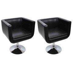 Cadeiras de bar 2 pcs couro artificial preto