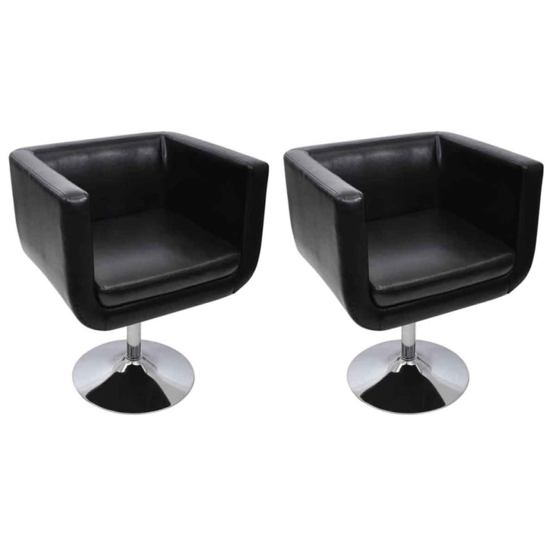 Cadeiras de bar 2 pcs couro artificial preto-Poltronas-Home Retail