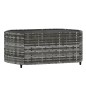 3 pcs conjunto lounge de jardim c/ almofadões vime PE cinzento