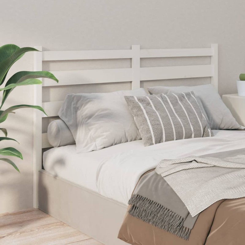 Cabeceira de cama 146x4x100 cm pinho maciço branco-Cabeceiras e estribos de camas-Home Retail