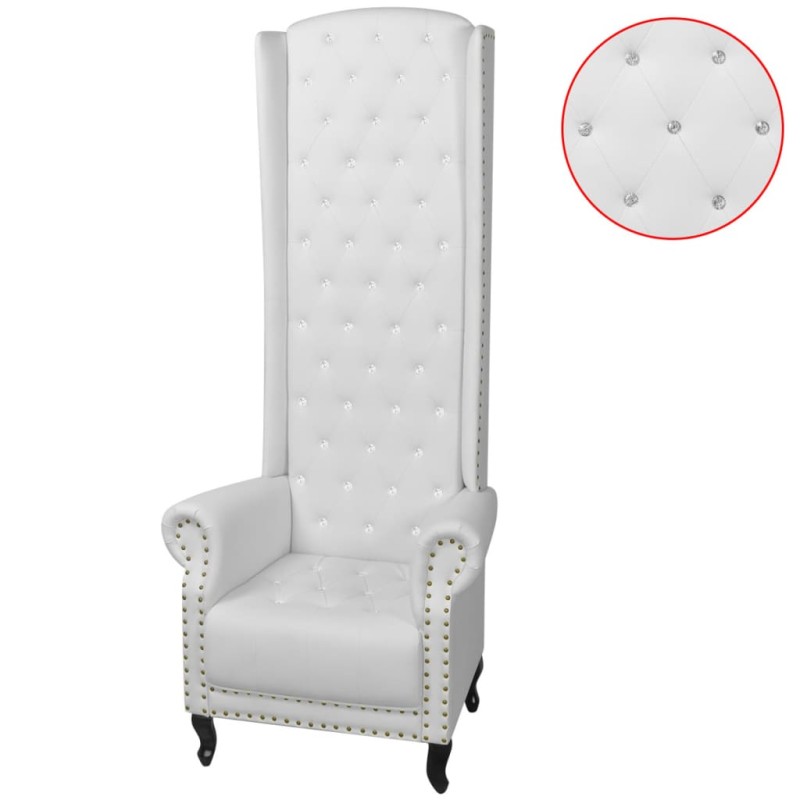 Poltrona de costas altas couro artificial branco-Poltronas-Home Retail