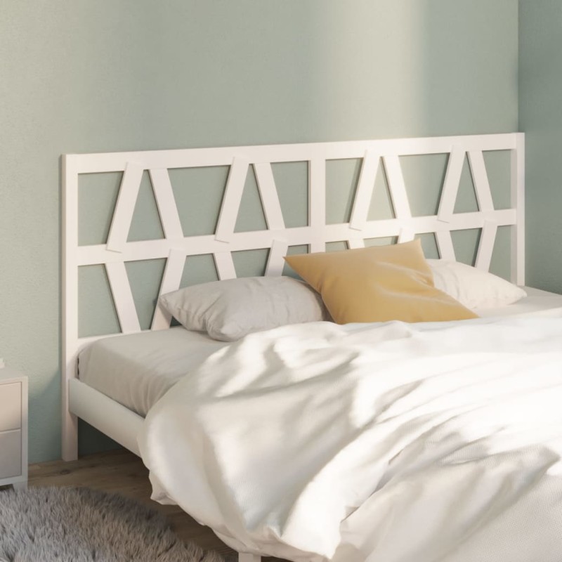 Cabeceira de cama 206x4x100 cm pinho maciço branco-Cabeceiras e estribos de camas-Home Retail