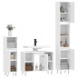 3 pcs conjunto móveis casa de banho derivados de madeira branco