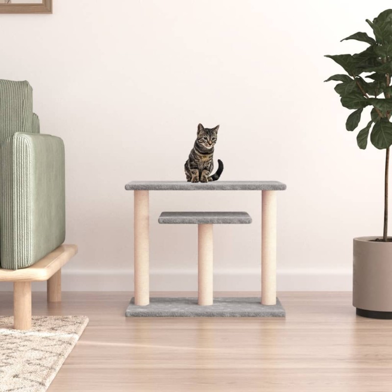 Postes arranhadores p/ gatos com plataformas 62,5cm cinza-claro-Móveis para gatos-Home Retail