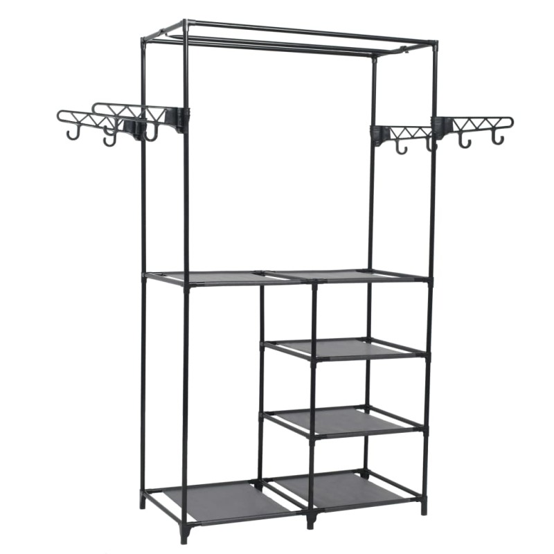 Suporte para roupas aço e tecido não tecido 87x44x158 cm preto-Cabides para vestidos-Home Retail