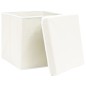 Caixas de arrumação com tampas 4 pcs 32x32x32 cm tecido branco