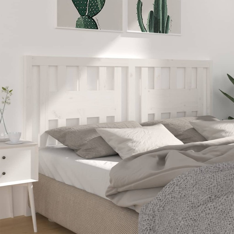 Cabeceira de cama 156x4x100 cm pinho maciço branco-Cabeceiras e estribos de camas-Home Retail