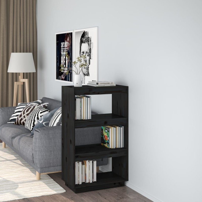 Estante/divisória 60x35x103 cm pinho maciço preto-Estantes para livros-Home Retail