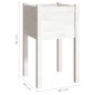 Vasos/floreiras de jardim 2 pcs 40x40x70 cm pinho maciço branco