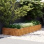 Canteiro elevado de jardim 291x100x36 cm aço corten