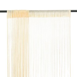 Cortinas de fios 2 pcs 100x250 cm creme