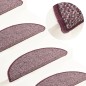 Tapete/carpete para degraus 15 pcs 65x21x4 cm roxo