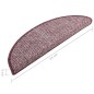 Tapete/carpete para degraus 15 pcs 65x21x4 cm roxo