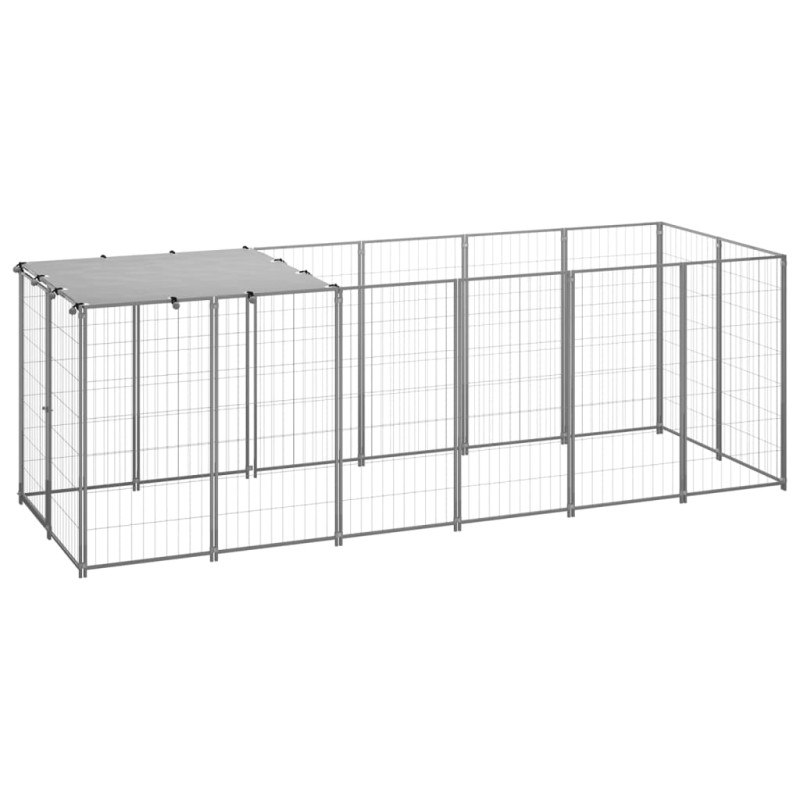 Canil para cães 330x110x110 cm aço prateado-Canis-Home Retail