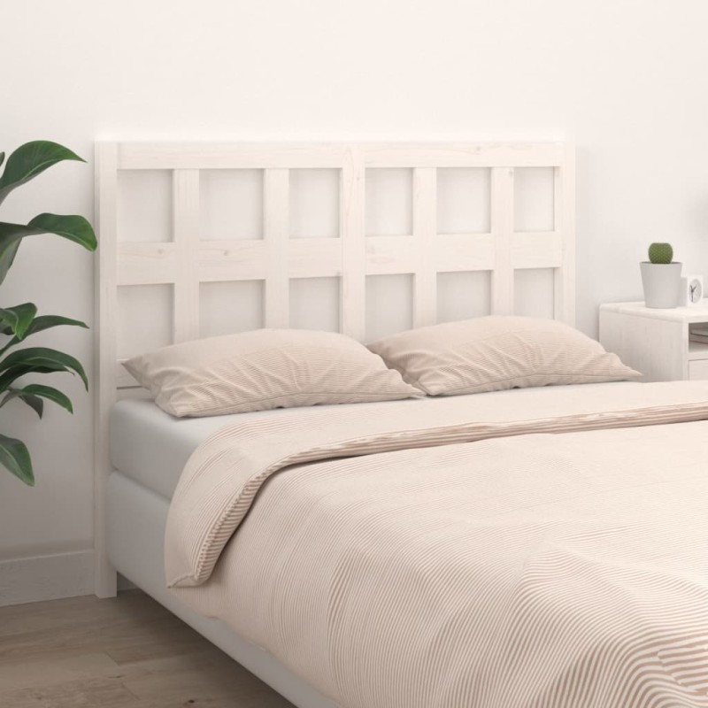 Cabeceira de cama 125,5x4x100 cm madeira de pinho maciça branco-Cabeceiras e estribos de camas-Home Retail