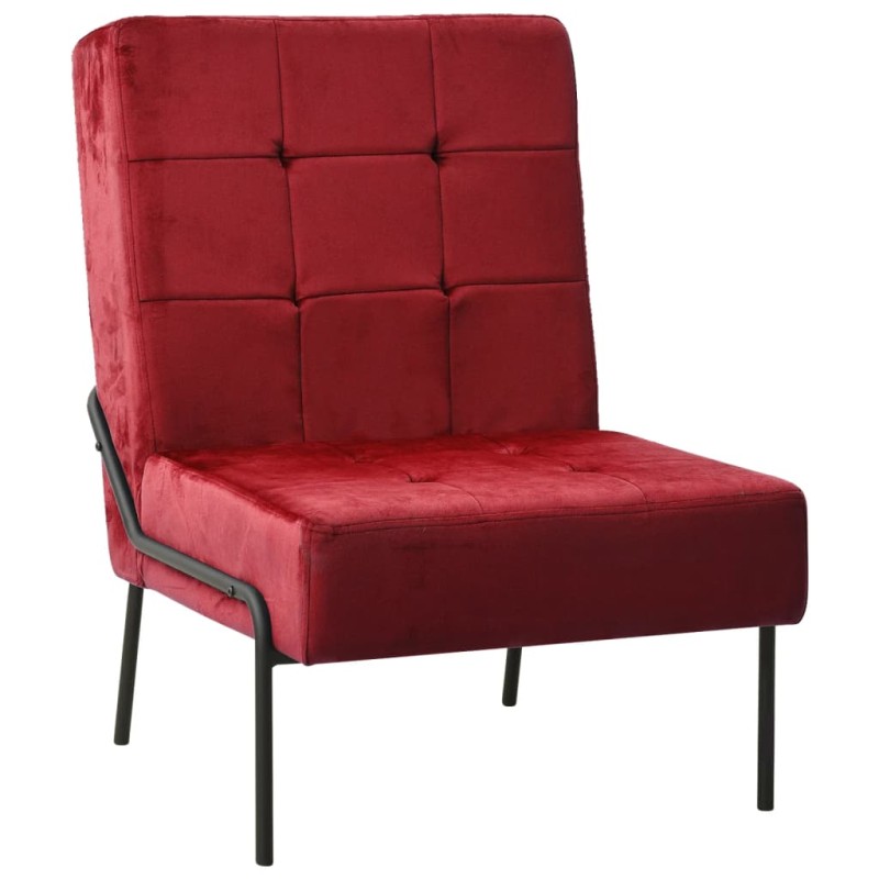 Cadeira de descanso 65x79x87 cm veludo vermelho tinto-Cadeiras-Home Retail