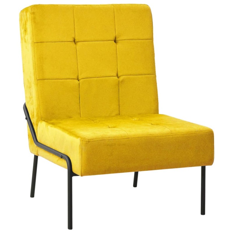 Cadeira de descanso 65x79x87 cm veludo amarelo mostarda-Cadeiras-Home Retail