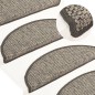 Tapetes escada adesivos aspeto sisal 15pcs 65x21x4 cm antracite