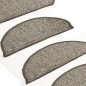 Tapetes escada adesivos aspeto sisal 15pcs 65x21x4 cm antracite