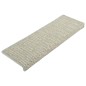 Tapetes escada adesivos aspeto sisal 15 pcs 65x21x4 cm cinzento