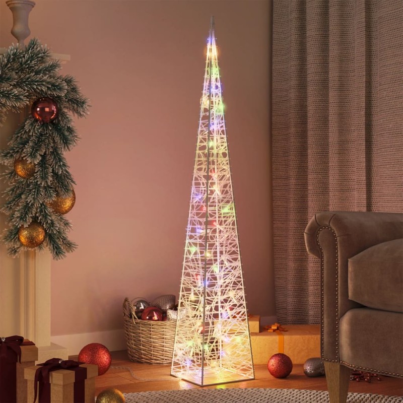 Cone de iluminação decorativo c/ LEDs multicor acrílico 120 cm-Luzes de Natal-Home Retail