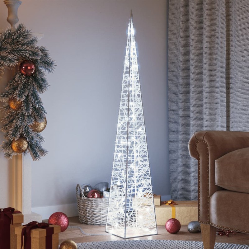 Cone de iluminação decorat. c/ LEDs acrílico 120 cm branco frio-Luzes de Natal-Home Retail