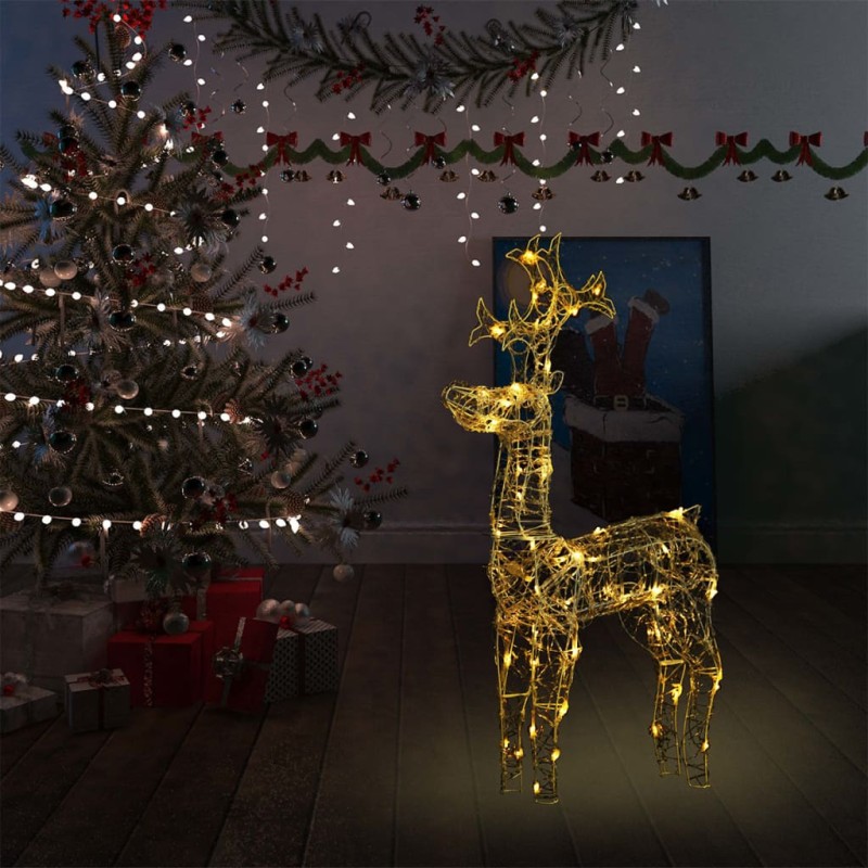 Rena decorativa de Natal 90 luzes LED acrílico 60x16x100 cm-Luzes de Natal-Home Retail